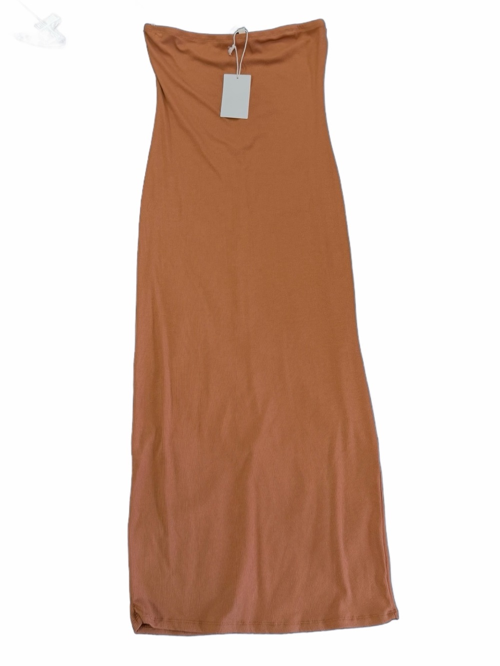 SYM by See You Monday Ribbed Strapless Tube Maxi Dress Burnt Orange L NWT